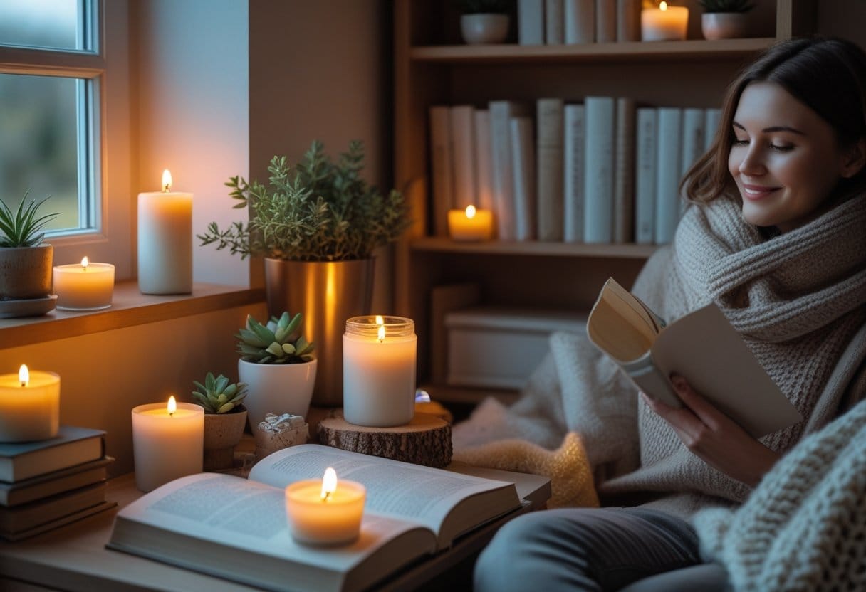 You are currently viewing Sådan skaber du hygge i hjemmet med duftlys og en lille reol til hjemmet